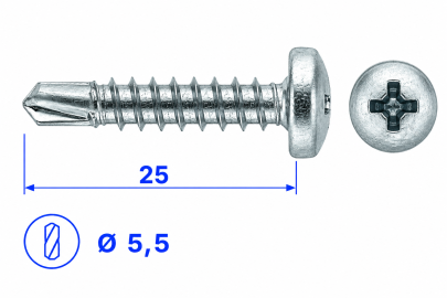 VIJAK DIN 7504 N 5,5x25